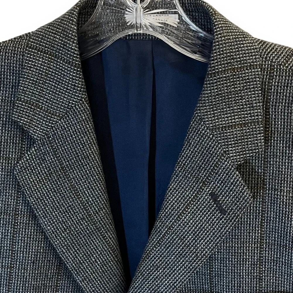 Lauren Ralph Lauren Men Wool Blazer 40R Sport Coat 3 Button‎ Windowpane Gray